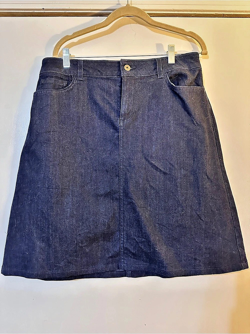 Liz Claiborne Simply Liz A-Line Denim Skirt in Blue Size 12 Like New